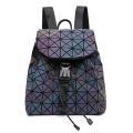 Custom wholesale fashion geometric luminous backpacks pu leather sports school students unisex backpacks travel laptop backpac