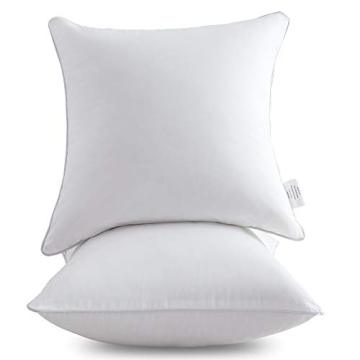 Wholesale Pure White 18x18 Inch Pillow Inserts with White Satin Exterior