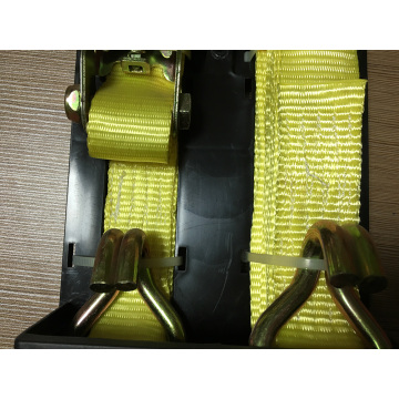 Aluminum Handle Ratchet Tie Down With Yellow Straps