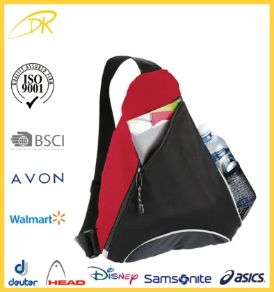 Brand name trendy college sling bags for boys, leisure triangle messenger bag