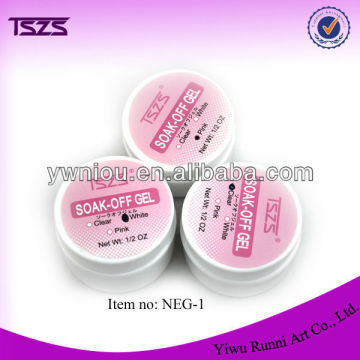 pink white transparent soak off nail care tools UV GEL in plastic box