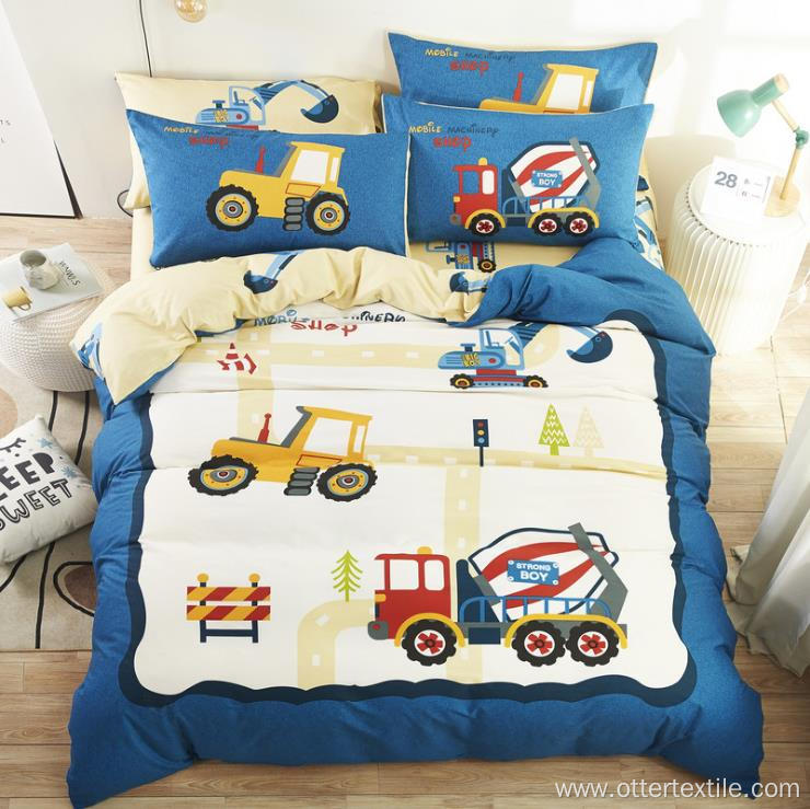 Cartoon Printed 100% Cotton 3 sets Bedding Set