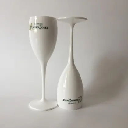 Perrier Jouët Champagne Glasses and Flutes Adorned with Painted Flowers