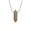 Natural Crystal Double Hexagonal Pointed Gemstone Pendant Necklace with 45cm Chain Gemstone Hexagon Point Pendant choker