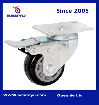 Medium Duty Black PU Caster with Total Brake