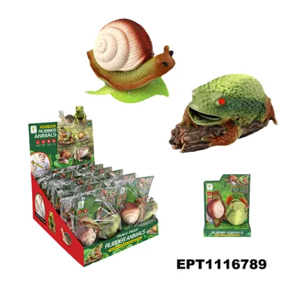 Soft Rubber Animal Decompression Toys: Snail, Hermit Crab, Squid, Frog, Lizard, Octopus