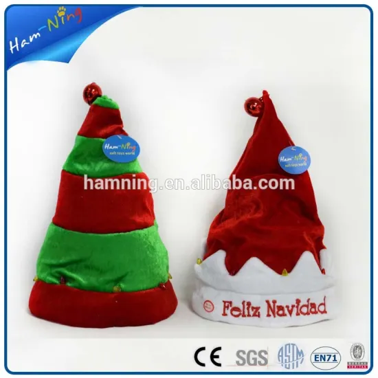 32cm plush christmas decorating rocking hat christmas gift with music