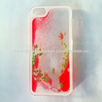 Crystal case, hot-selling, with unique and colorful liquid inner design, for iPhone 5/5S
