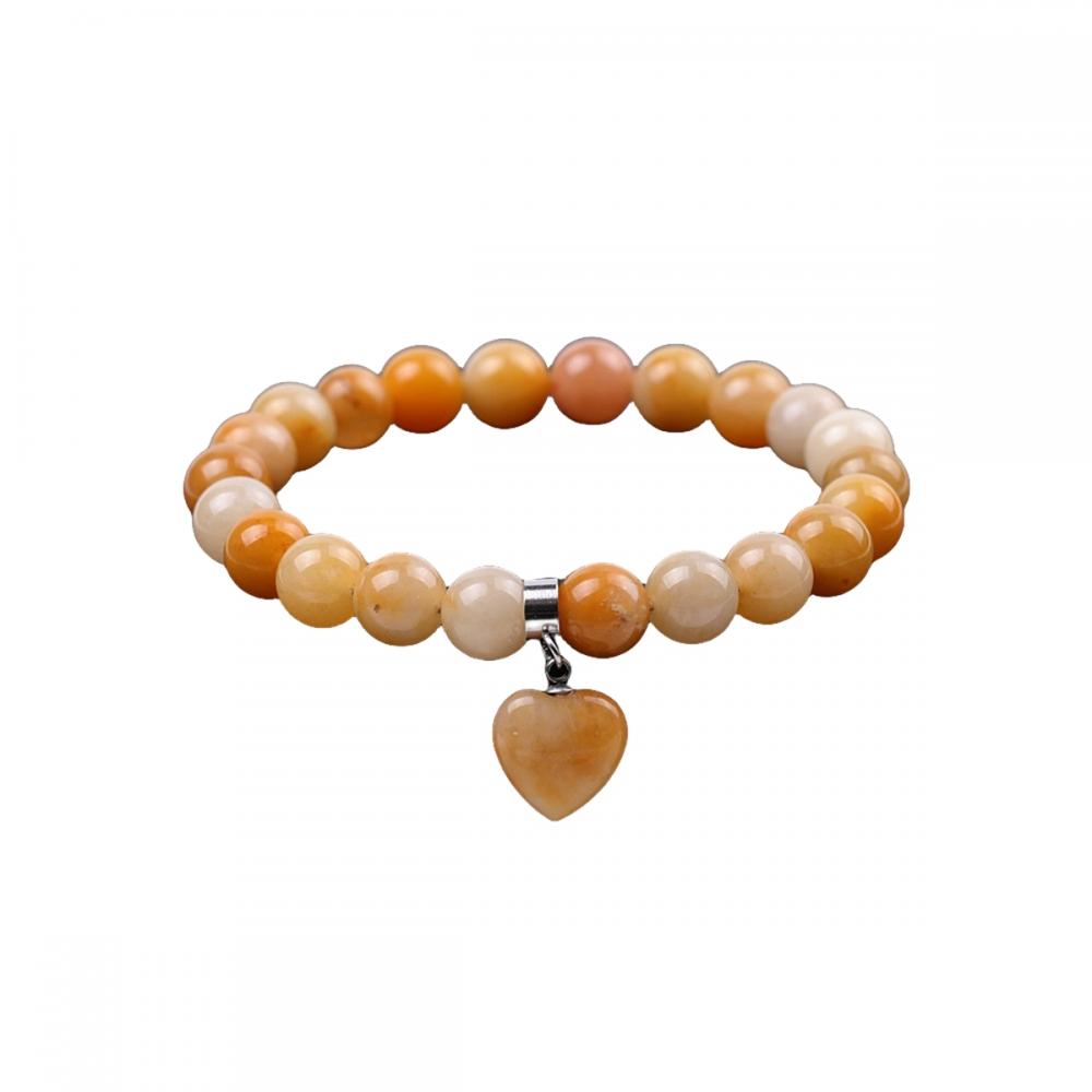 Moda de piedra de cristal natural Personalidad simple Pulsera de corazón Pulsera Gémica Tigre Tiger Rose Rose Bead Stretch Pulsera