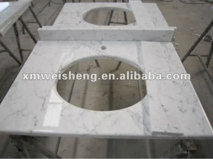 carrera white marble top vanity