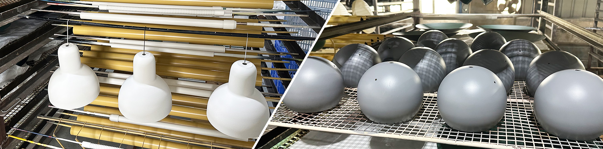 modern chandelier spray paint process