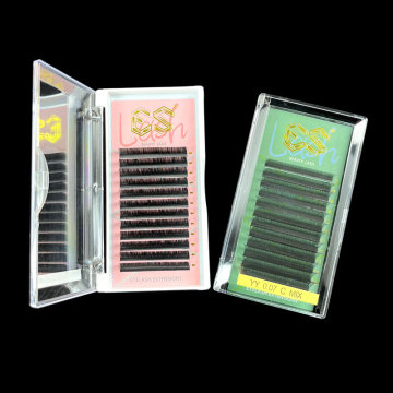 Diy Natural Dark Individual Mink False Lash Clusters Trays
