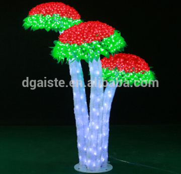 Home garden decorative 150cm Height outdoor artificial green with red flashing LED solar lighted up trees EDS06 1413