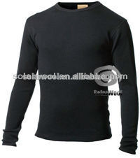 100% Wool knitted basic plain men underwear top