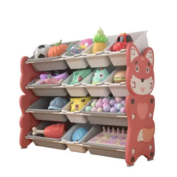 Cute Fox Plastic Kids Bookcase - Affordable Toy Shelf and Storage