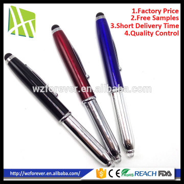 LED Flashlight With Touch Screen Stylus Pen 3in1