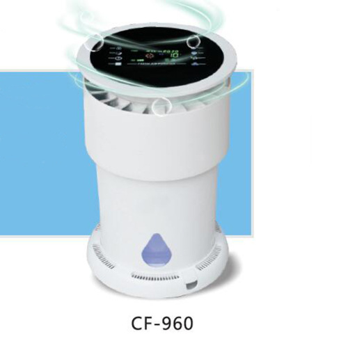 Portable water ionizer air purifier with air quality indicator