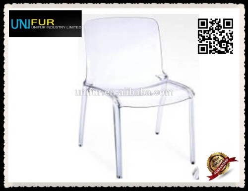 Modern replica cheap PC comfortable transparent chair office without armrest