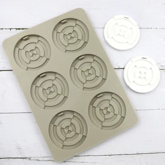 706 Factory Stock Silicone Candle Mold: 6 Hole Round WiFi Shape Design - Perfect for DIY Soap and Aromatherapy Molds