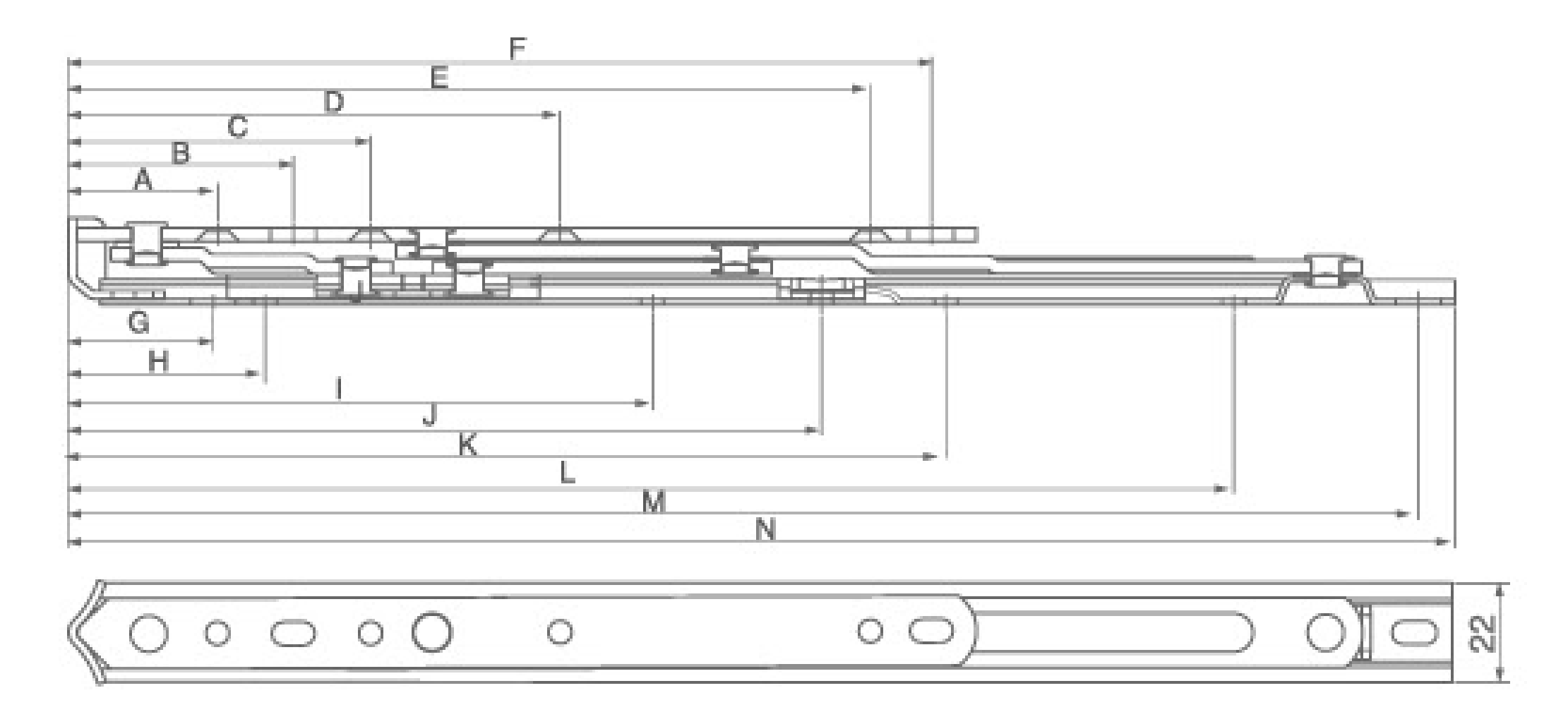 HC22PMX window friction stay installation diagram