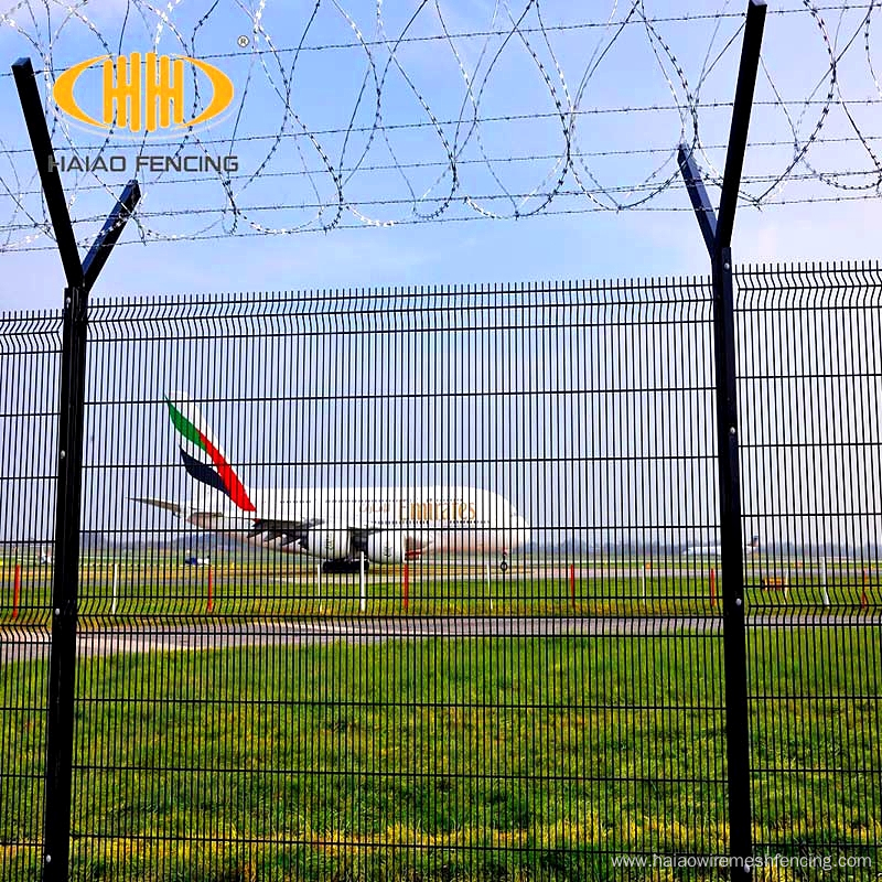 Y type airport security fence with v mesh