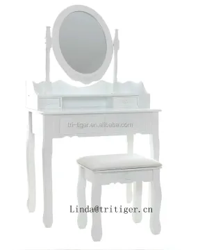 Factory Wooden Mirrored Dressing Table Designs With Drawer