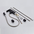 Matte Black Pull Out Deck Mounted Basin Faucet