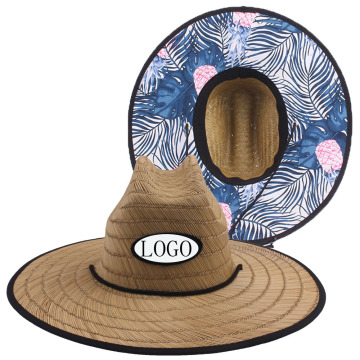 Summer Sun Lifeguard Straw Hats with Wide Brims