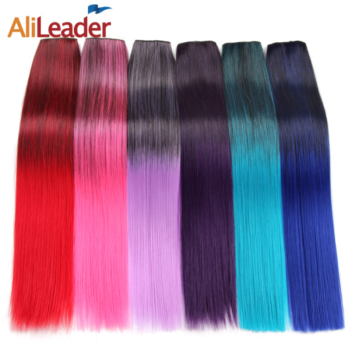 Alileader en gros en gros colorés à cheveux doux longs à cheveux une tranche 5 clips Clip sans couture dans l'extension des cheveux