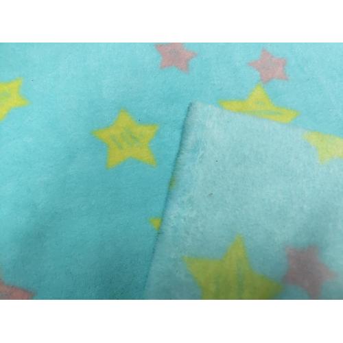 100%Polyester Coral Fleece with Starlike Printing Fabric