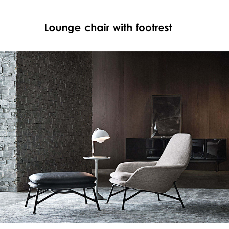 Modern Lounge Cread Fabric Accent Chair Bedroom Hotel Lobby Living Room Club Cadeira de lazer com escritório