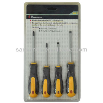 American type 4pcs double color carbon steel screwdriver set