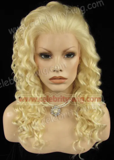 Golden Blonde Medium Length Bounce Wavy Rihanna Synthetic Wig