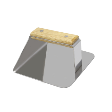 Professional Grade Stainless Steel Square Griddle Pan: Perfect for High-Quality Burgers and Meat Pressing, Complete with Wooden Handle