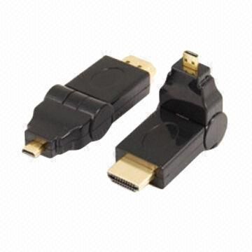 Placcatura micro HDMI maschio a maschio adattatore HDMI, tipo altalena, oro 24K