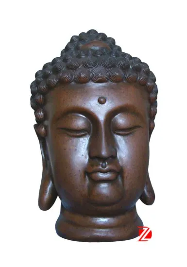 Bronze meditating buddha head statues