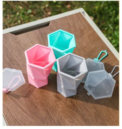 Hexagonal Collapsible Silicone Cup Travel Water Bottle