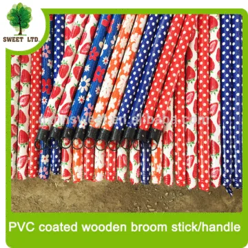 Popular products wooden broom and mops stick / 2.2cm diameter PVC coated wood brush broom stick handle