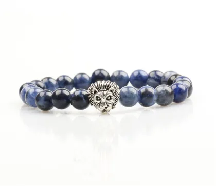 bead bracelet men jewelry wholesale natural red flower stone bead charm bracelet