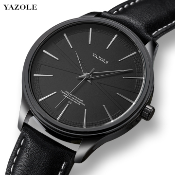 YAZOLE 512 Men's Quartz Fashion Watch: Luxury Leather Strap, Waterproof, Simple Design