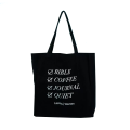 Canvas Embroidered Tote Bag With Pockets And Zipper