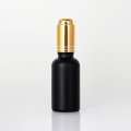 Golden Trigger Screw Cap Black Cosmetic Serum Bottles with Dropper