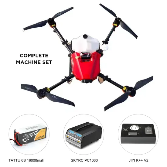 5KG Agricultural Drone 6S 16000mah Battery 4 Axis Motor JIYI K++ Flight Control Spraying Drone