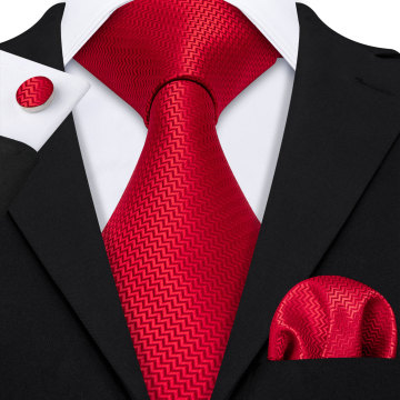 Men Tie Set Red Floral Silk Tie For Men Wedding Party Necktie Handkerchief Cravat NeckTie Set Barry.Wang Fashion Tie LS-5198