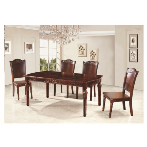 European Style Wood Dining Table And Fabric Chair