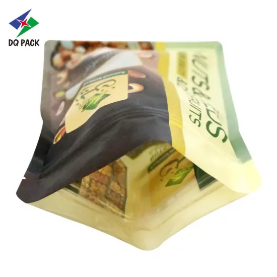 stand up zipper pouch flat bottom bag for nuts seeds and dried fruits
