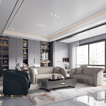 Italian Luxury Modern Leather Sofa Set