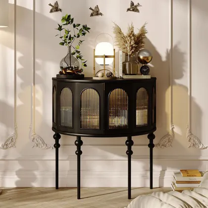 AOMISI CASA French Vintage Solid Wood Bedside Table