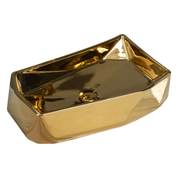 Artistic Golden Electroplated Bathroom Ceramic Sink at Competitive Prices