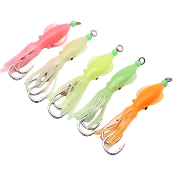 UV Luminous Soft TPE Trolling Squid Skirt Lure - 10.5cm 9.4g Saltwater Bait